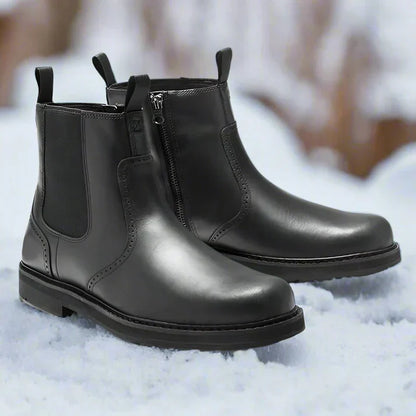 Waterproof Faux Leather Ankle Chelsea Boots for Men - OutfitLondon