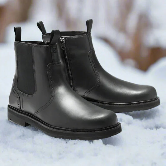 Waterproof Faux Leather Ankle Chelsea Boots for Men - OutfitLondon