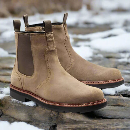 Waterproof Faux Leather Ankle Chelsea Boots for Men