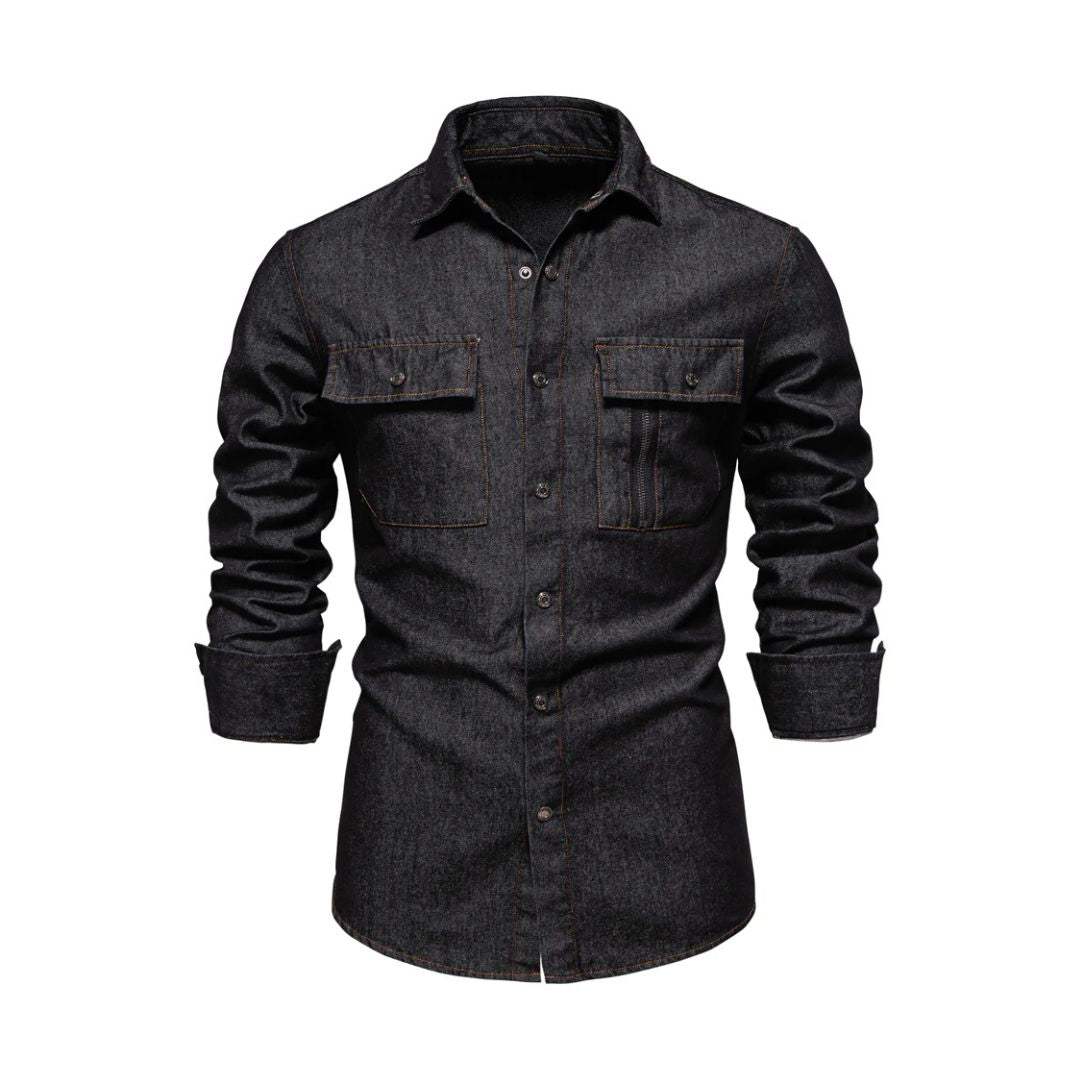 Relaxed Fit Jeans Shirt With Pockets