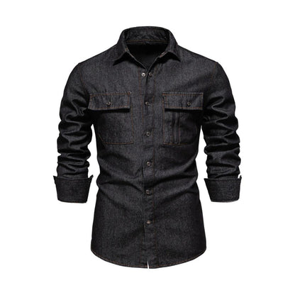 Relaxed Fit Jeans Shirt With Pockets