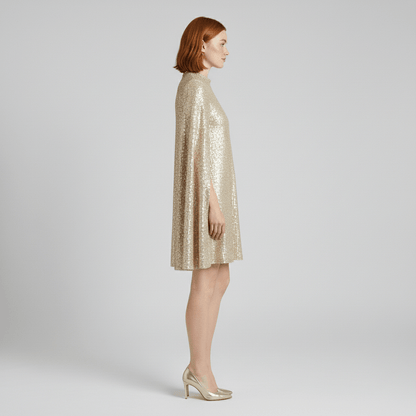 Glamorous Sequin Party Dress with Bell Sleeves