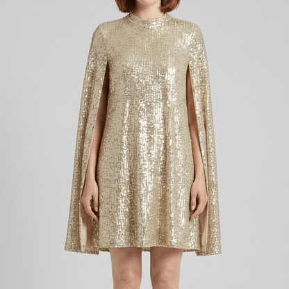 Glamorous Sequin Party Dress with Bell Sleeves