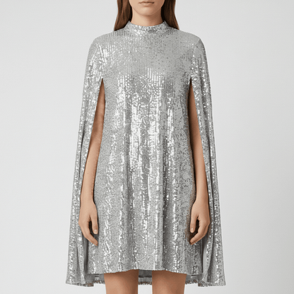 Glamorous Sequin Party Dress with Bell Sleeves