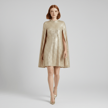 Glamorous Sequin Party Dress with Bell Sleeves