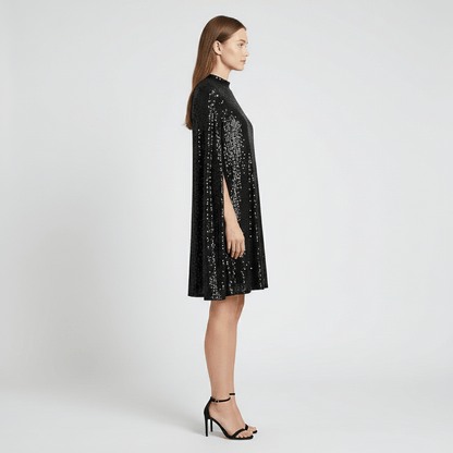 Glamorous Sequin Party Dress with Bell Sleeves