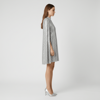 Glamorous Sequin Party Dress with Bell Sleeves