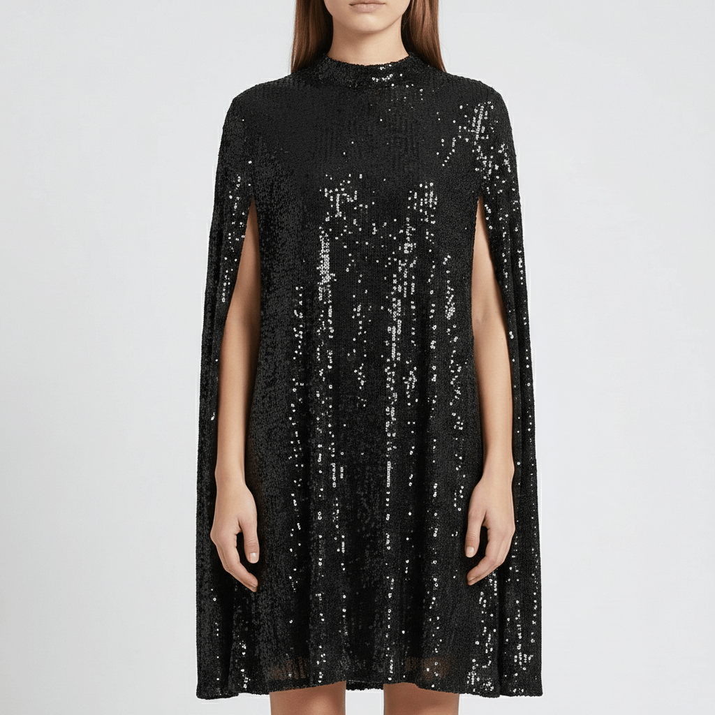 Glamorous Sequin Party Dress with Bell Sleeves