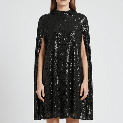 Glamorous Sequin Party Dress with Bell Sleeves