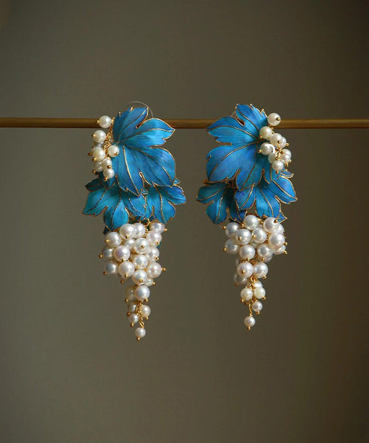 Women's Sterling Silver Blue Stud Earrings - OutfitLondon