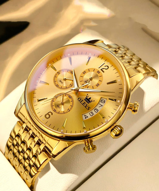 Women's Stainless Steel Quartz Watch Elegant Gold - OutfitLondon