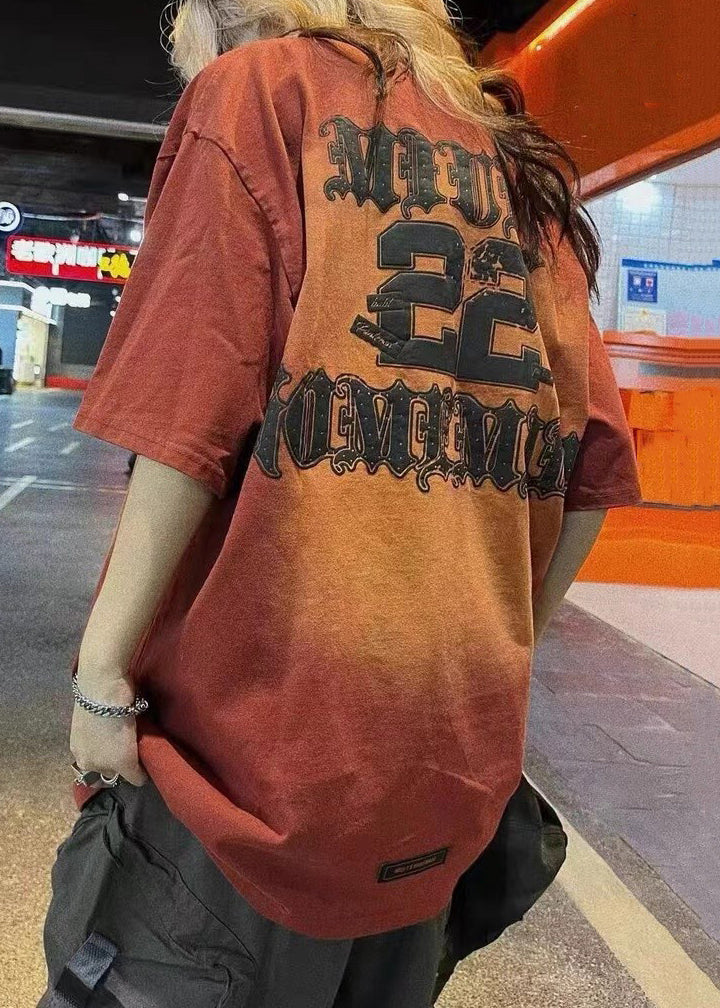Men's Cotton T-Shirt Relaxed Fit Orange - OutfitLondon