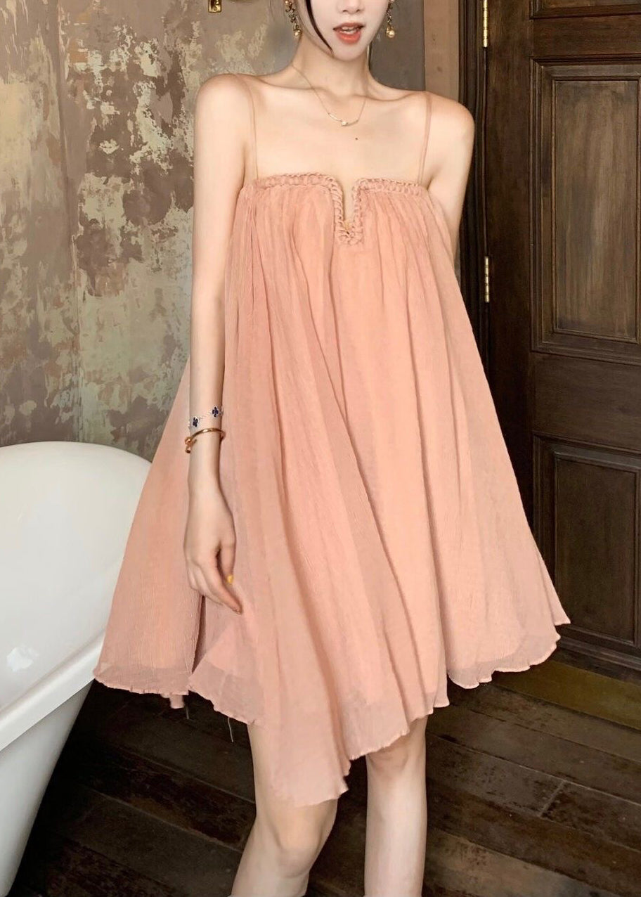 Women's Pink Tulle Spaghetti Strap Dress - OutfitLondon