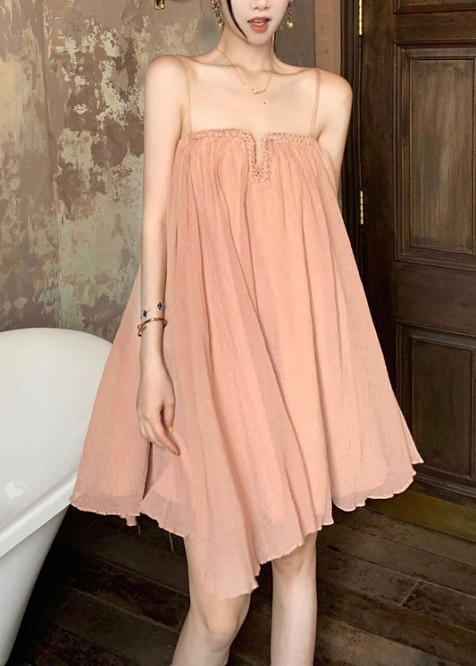 Women's Pink Tulle Spaghetti Strap Dress - OutfitLondon