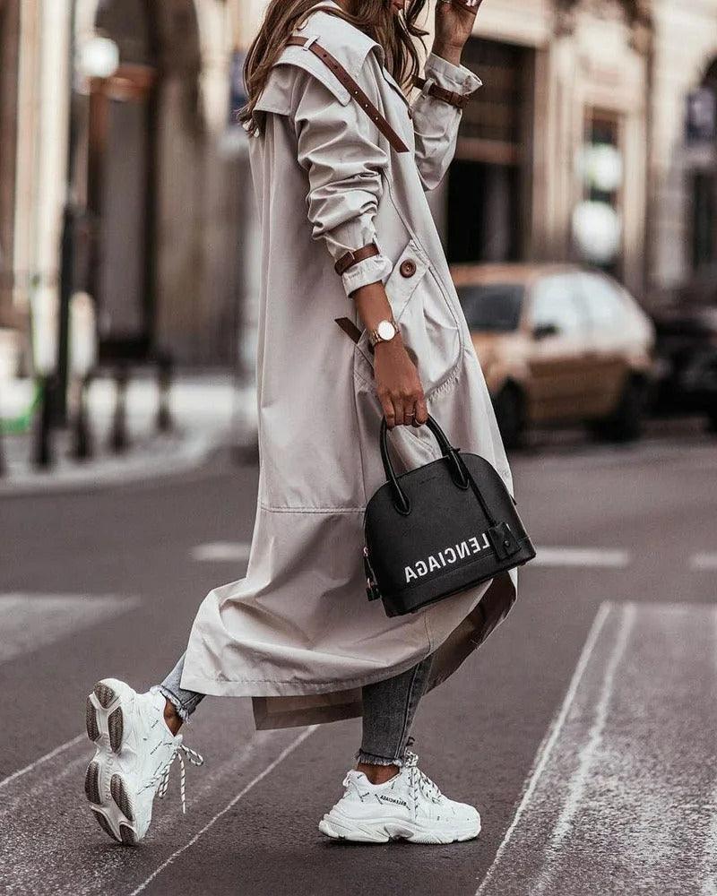 Women's Stylish Water Resistant Long Trench Coat