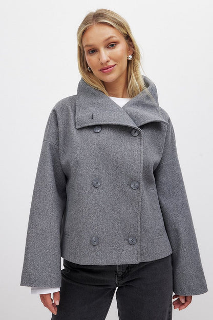 Elegant Classic Double-Breasted Ladies Jacket - OutfitLondon
