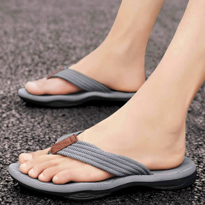 Comfortable Arch Support Flip Flop Sandals Gray