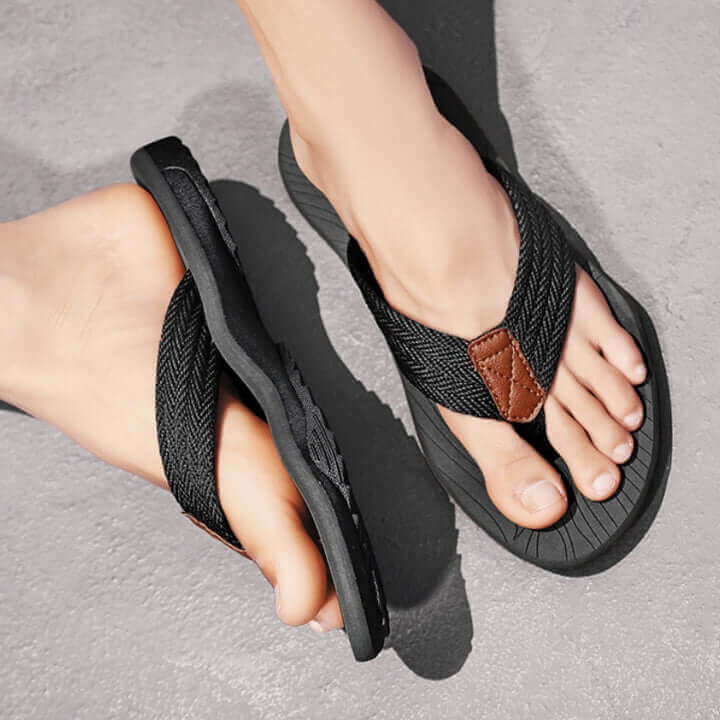 Comfortable Arch Support Flip Flop Sandals Black