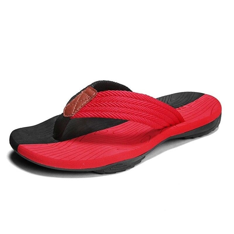 Comfortable Arch Support Flip Flop Sandals Red - OutfitLondon