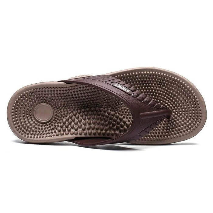 Comfortable Contoured Flip Flop Sandals Brown