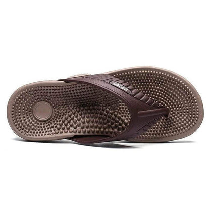 Comfortable Contoured Flip Flop Sandals Brown
