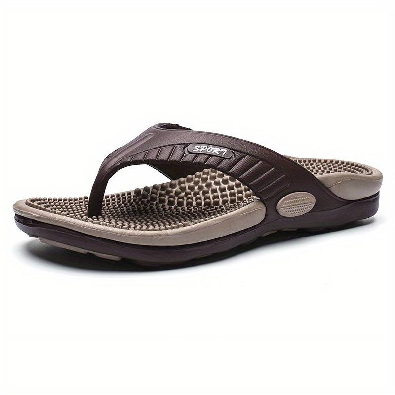 Comfortable Contoured Flip Flop Sandals Brown - OutfitLondon