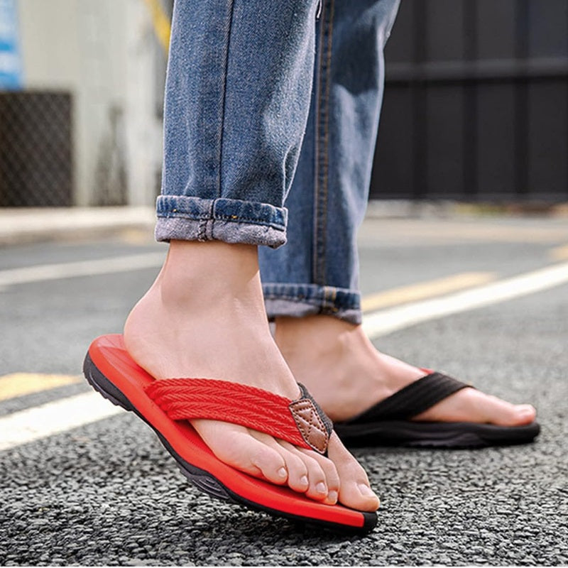 Comfortable Arch Support Flip Flop Sandals Red
