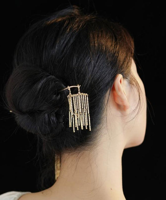 Women's Sterling Silver Hair Pin Gold Pom Pom Chinese Style - OutfitLondon