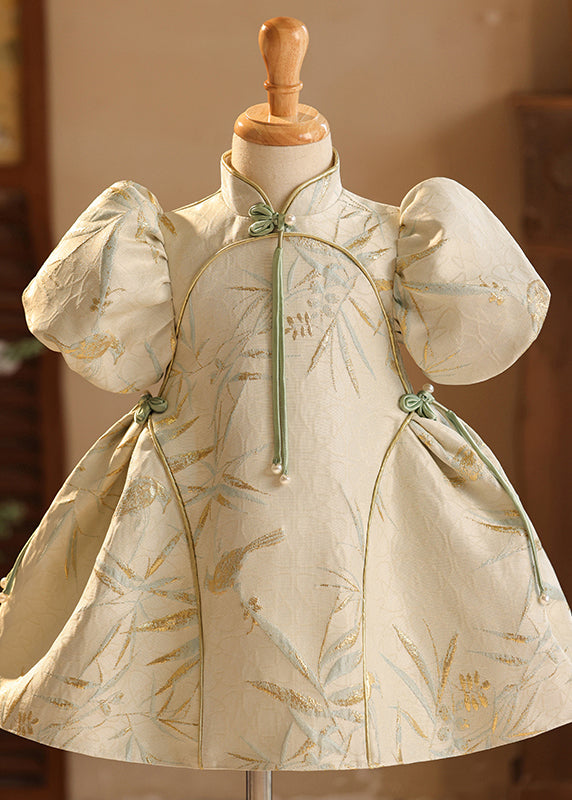 Girls Summer Maxi Dress Chinese Style Patchwork Embroidery - OutfitLondon