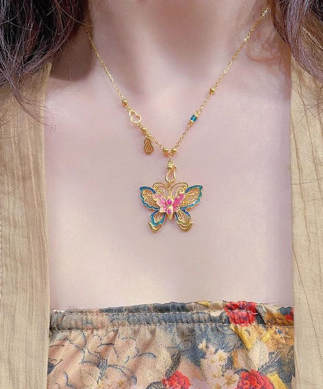 Women's Sterling Silver Enamel Pendant Necklace 46cm - OutfitLondon