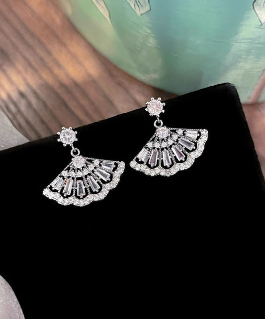 Women's Sterling Silver Pom Pom Earrings White Zircon - OutfitLondon