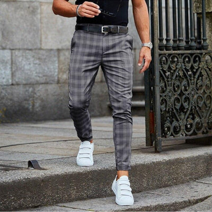 Comfortable Fit Checked Chinos Pants