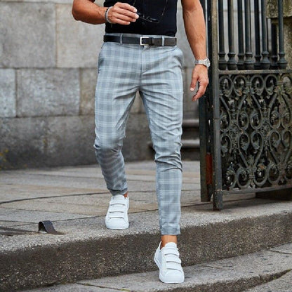 Comfortable Fit Checked Chinos Pants