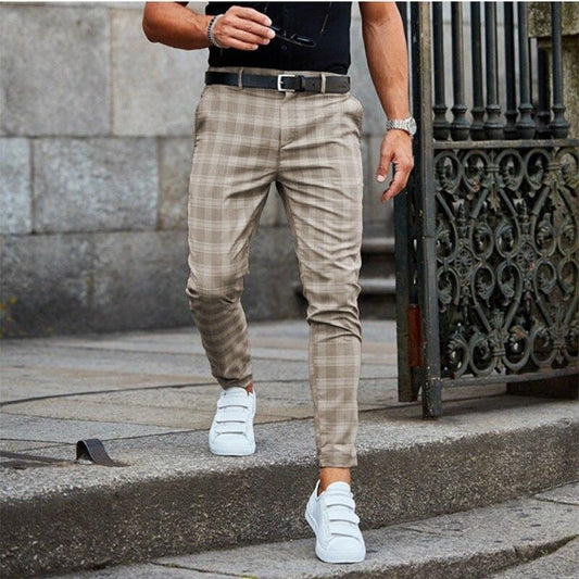 Comfortable Fit Checked Chinos Pants - OutfitLondon