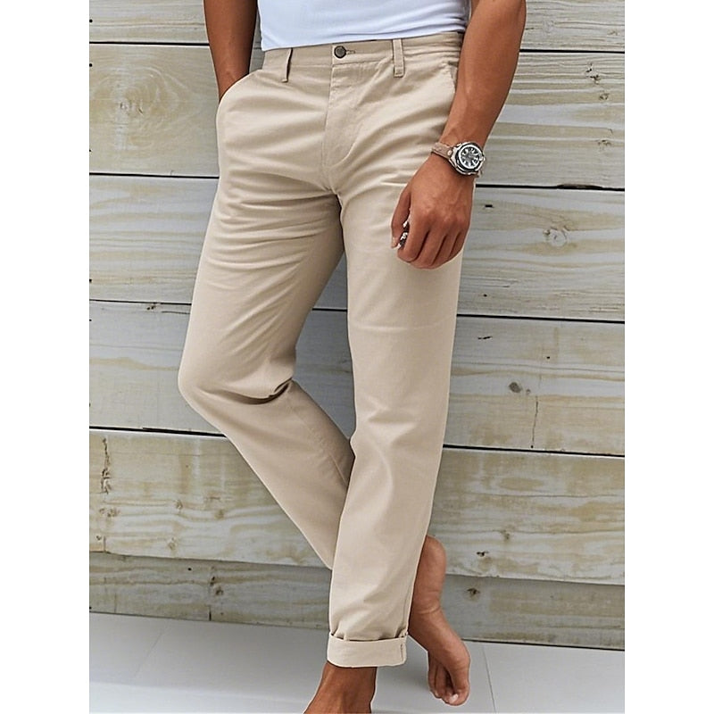 Comfortable Fit Chinos With Stretch Waistband - OutfitLondon
