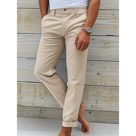 Comfortable Fit Chinos With Stretch Waistband - OutfitLondon