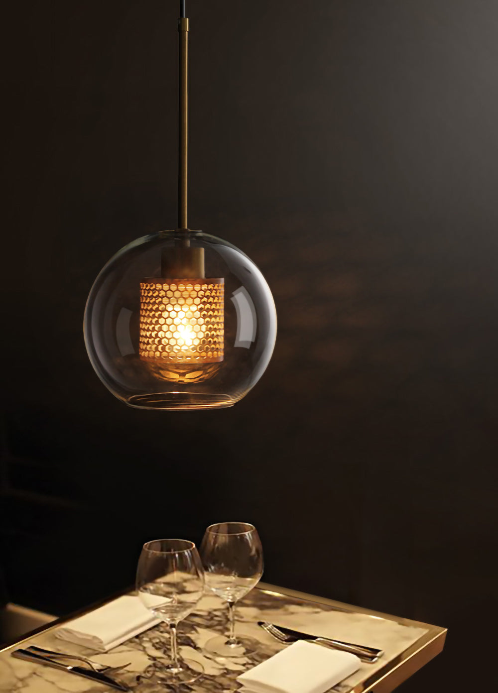 Sleek Glass Drop Pendant Light Fixture