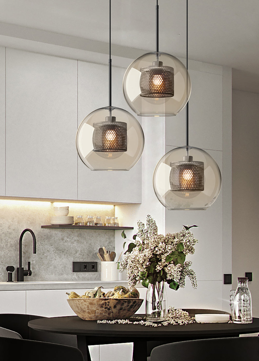 Sleek Glass Drop Pendant Light Fixture