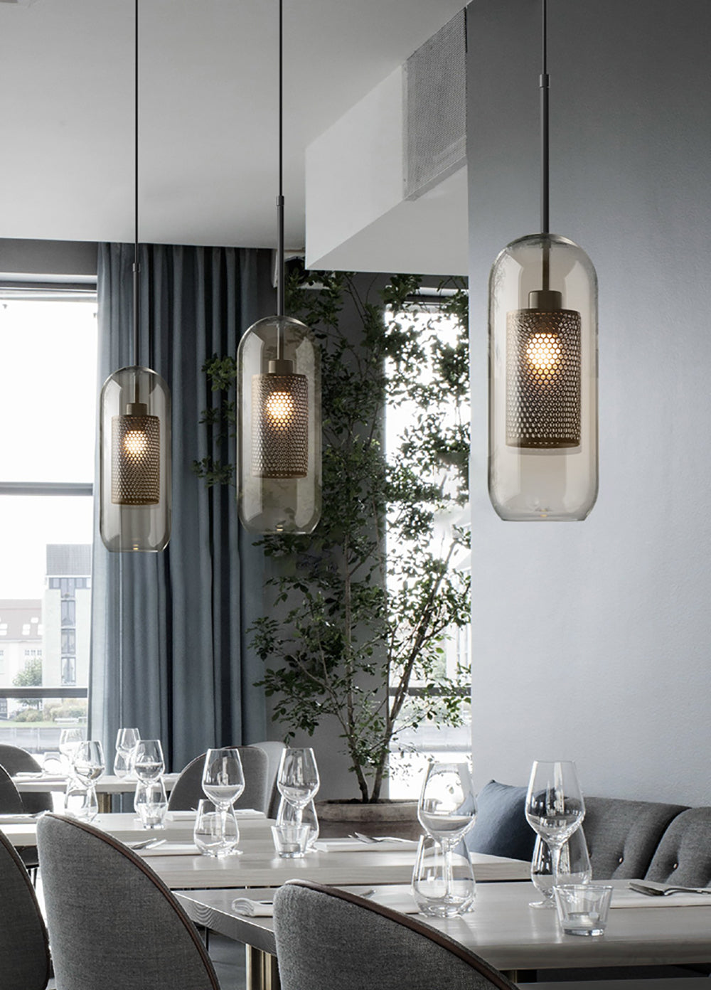 Sleek Glass Drop Pendant Light Fixture