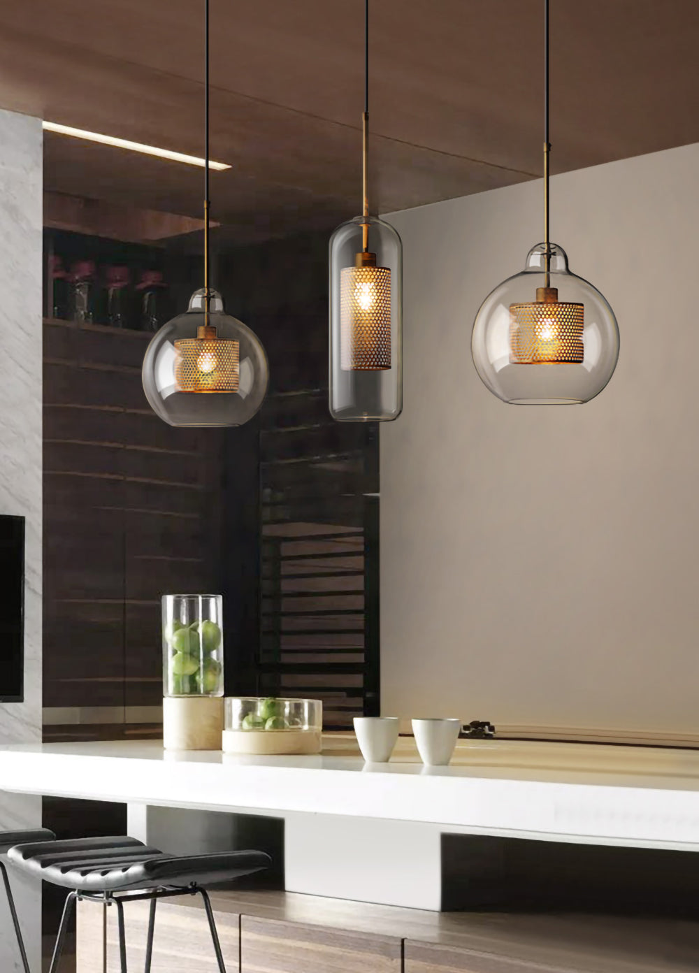 Sleek Glass Drop Pendant Light Fixture