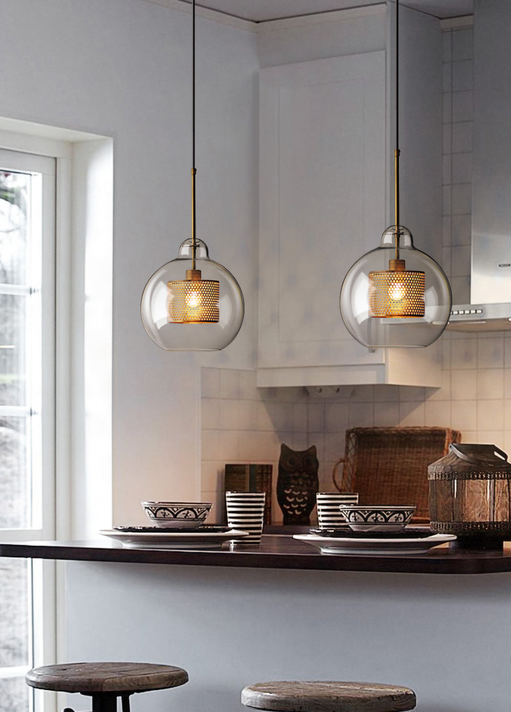 Sleek Glass Drop Pendant Light Fixture