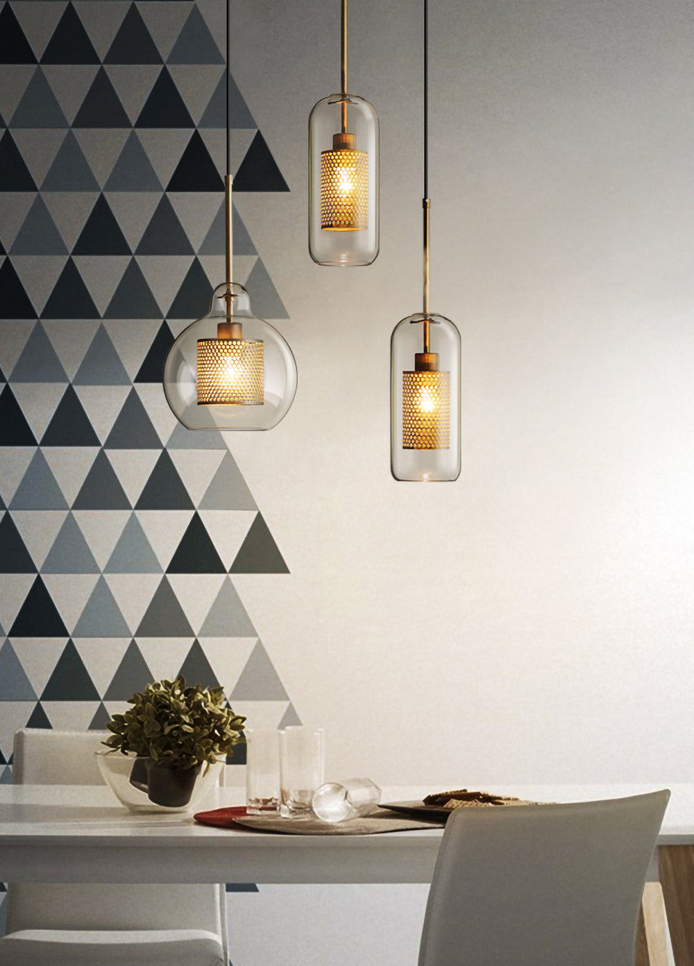 Sleek Glass Drop Pendant Light Fixture