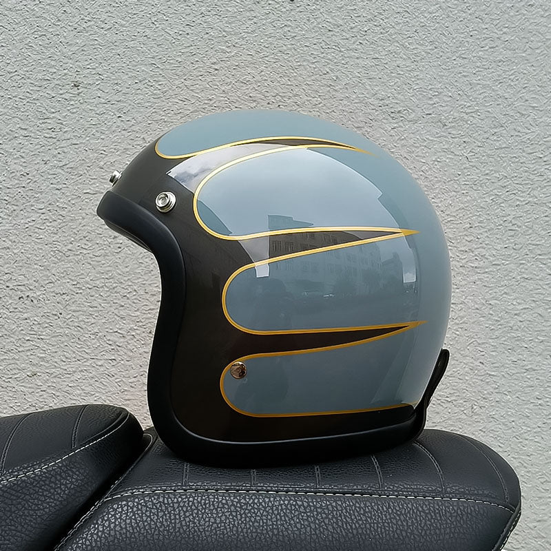 Retro Style Motorcycle Helmet DOT ECE Certified