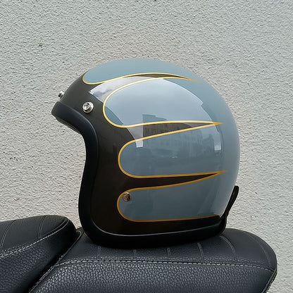 Retro Style Motorcycle Helmet DOT ECE Certified