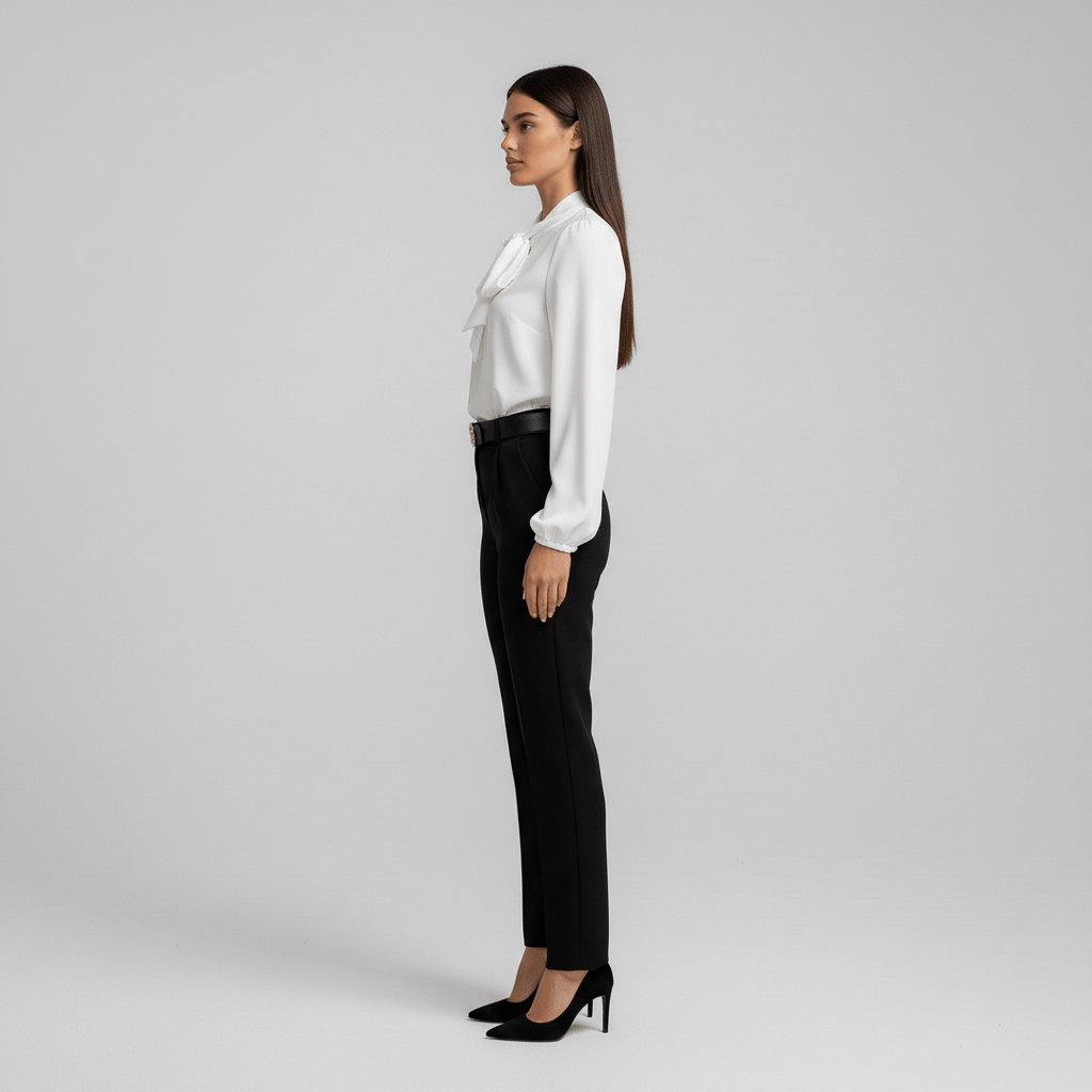 Chic Bow Front Long Sleeve Women's Blouse