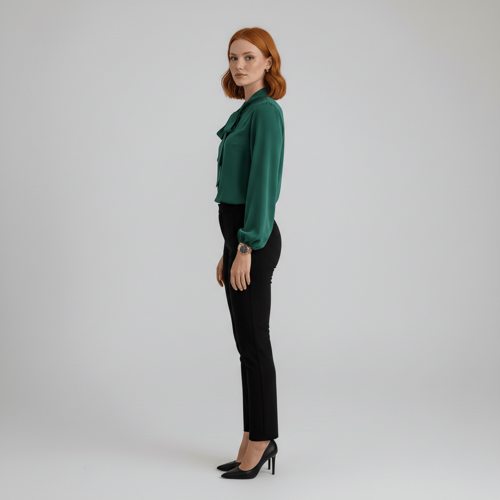 Chic Bow Front Long Sleeve Women's Blouse