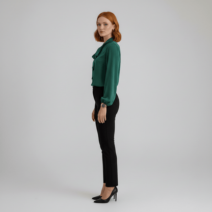 Chic Bow Front Long Sleeve Women's Blouse