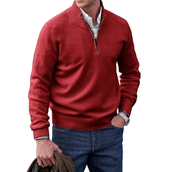 Men's Casual Quarter Zip Sweater