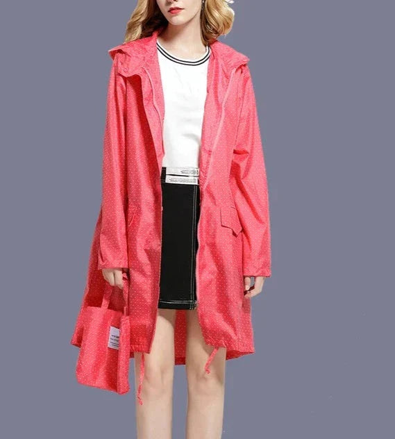 Breathable Ladies' Zip Up Rain Coat