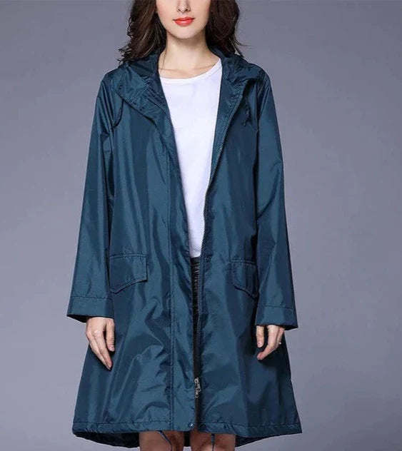 Breathable Ladies' Zip Up Rain Coat